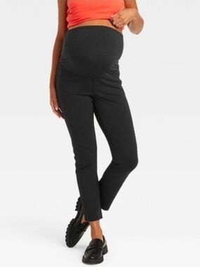 Ingrid & Isabel Maternity Black Over Belly Ponte Skinny Pants